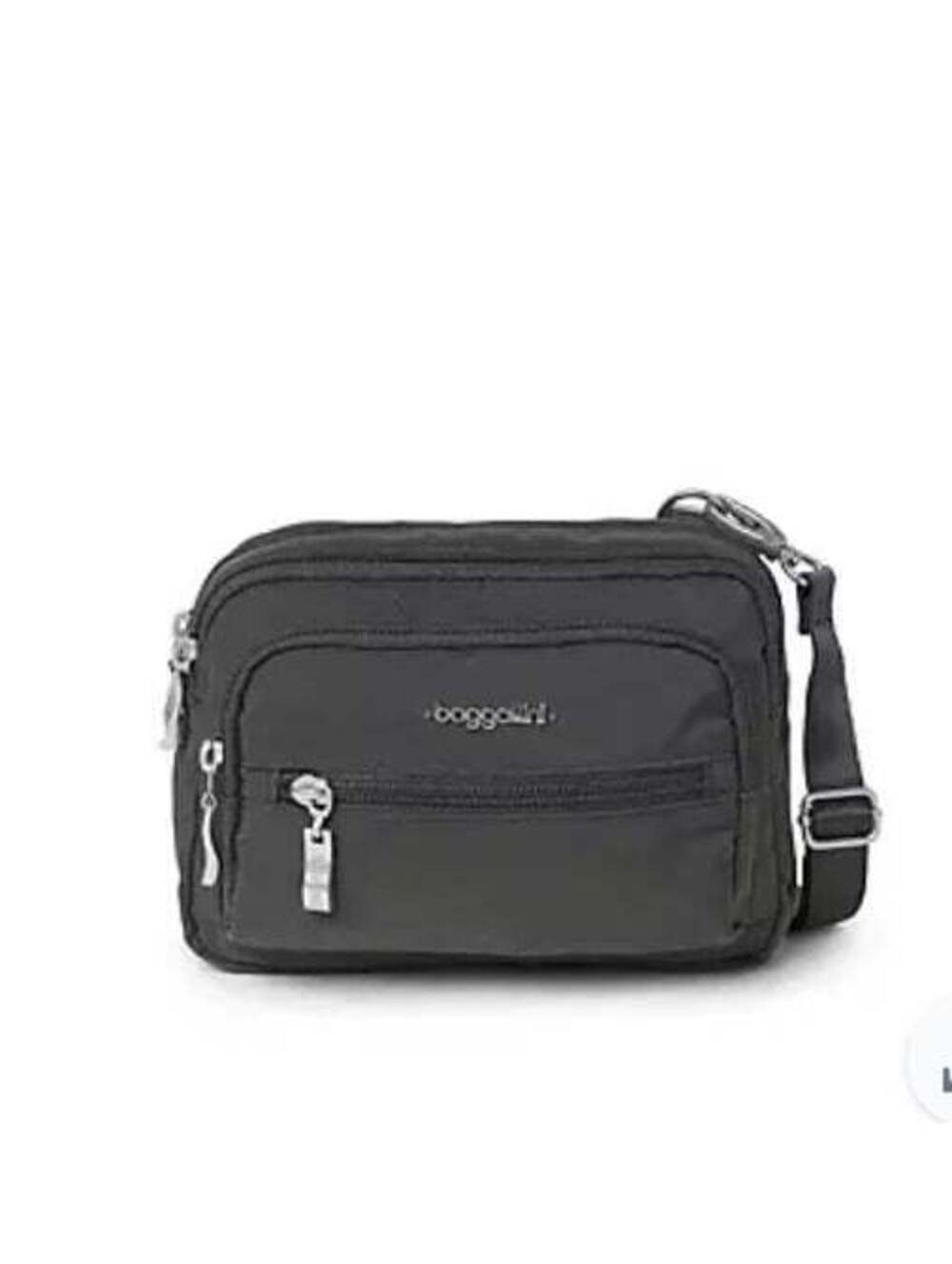 Baggallini Gray crossbody bag with multiple zippers